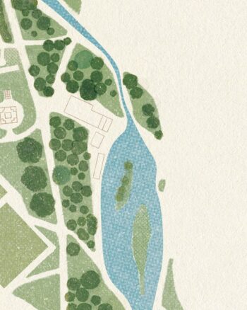 PaddyDraws A3 Print – Ward Park Bangor