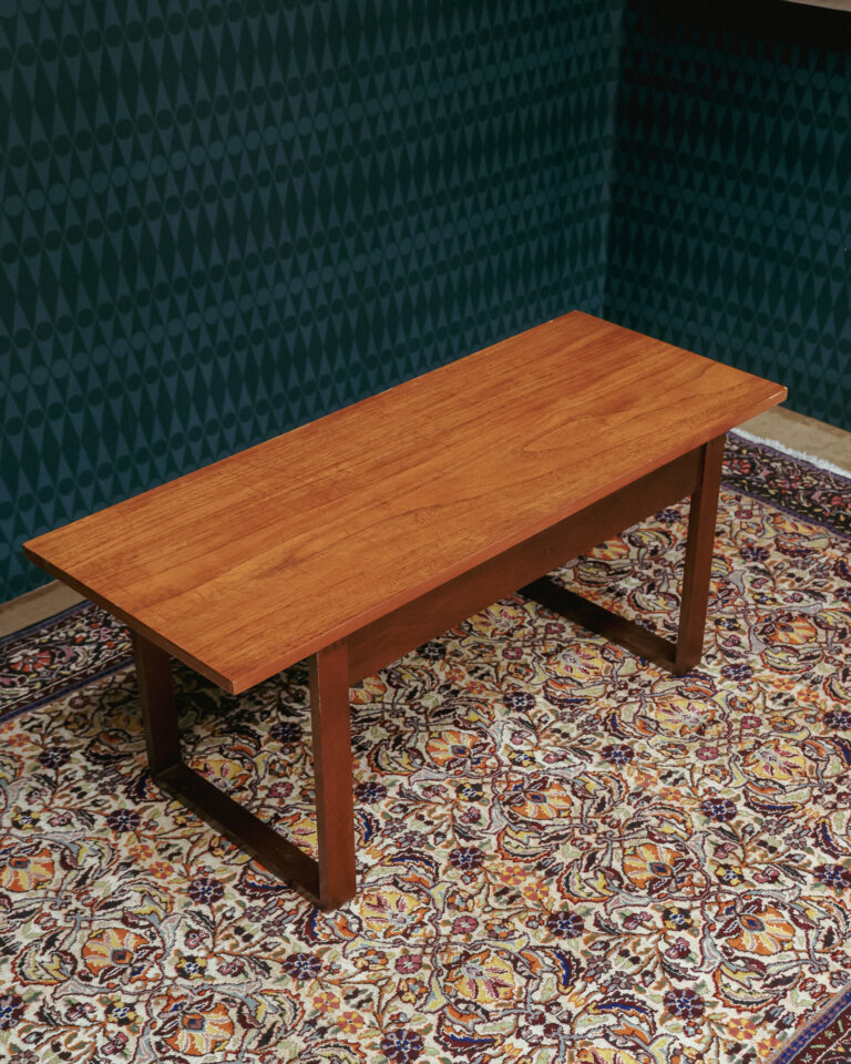 Mid Century Sleigh Leg Teak Coffee Table