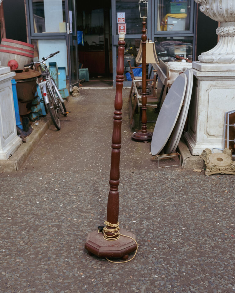 Wooden Octagonal Base Standard Lamp