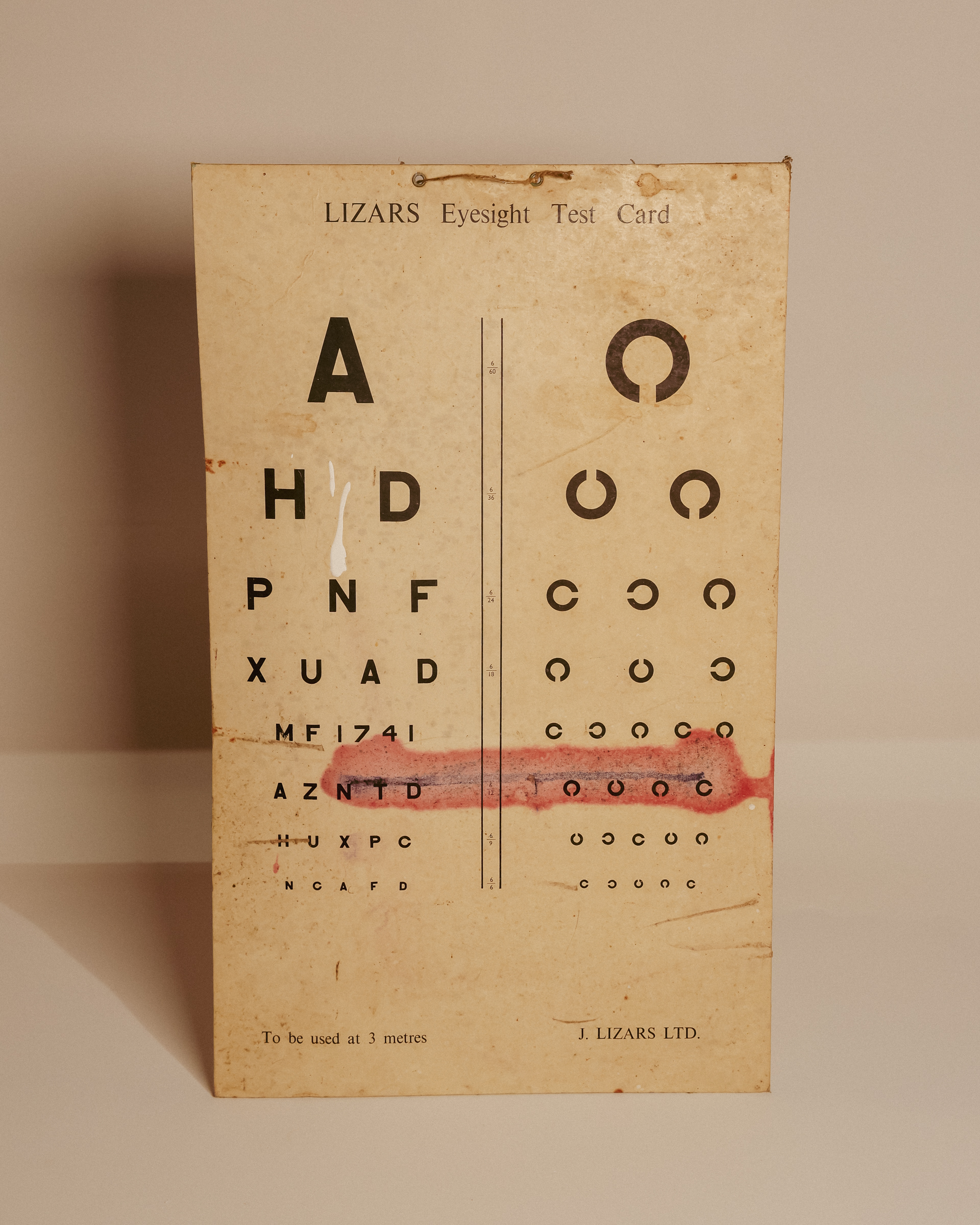 Vintage Eyesight Test Card