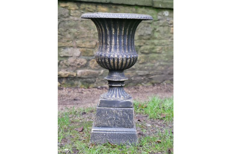 Cast Iron Urn with Base [6570]