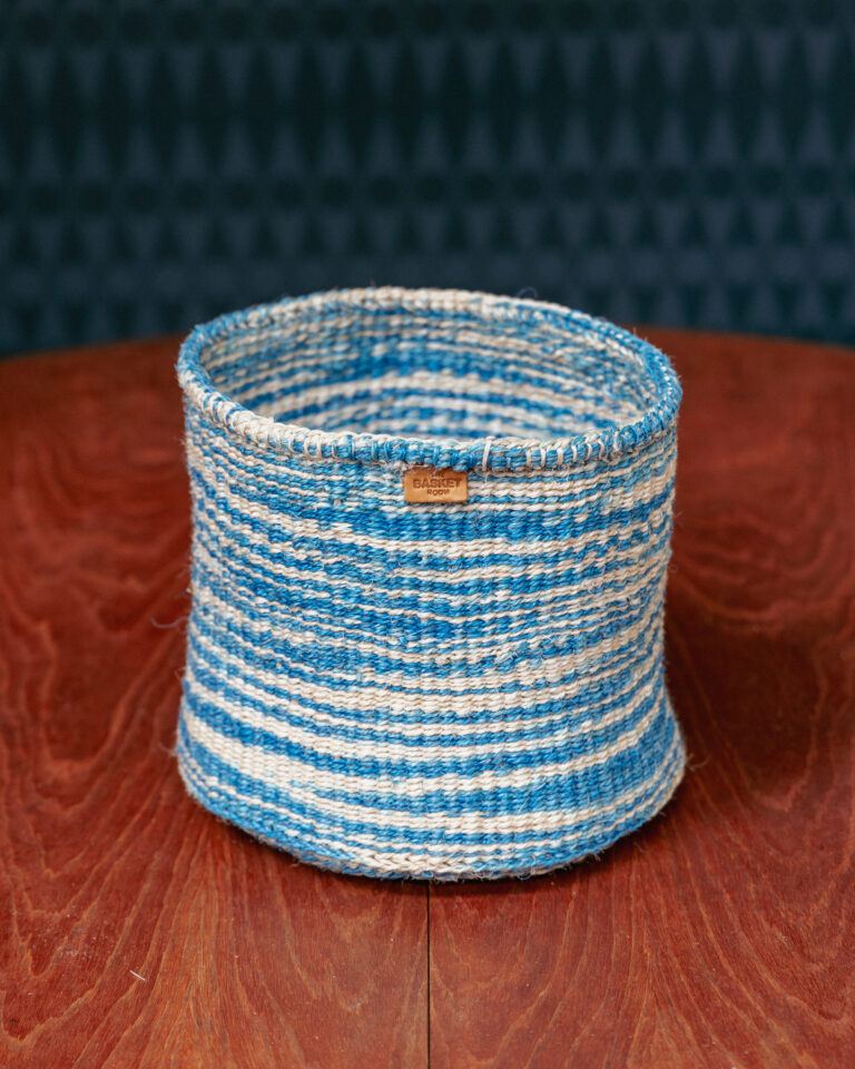 Medium Blue Tie-dye Woven Basket