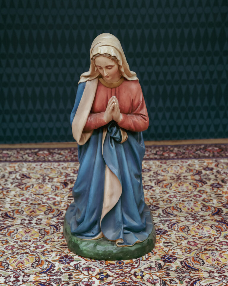 Victorian Ceramic Kneeling Mary Statue