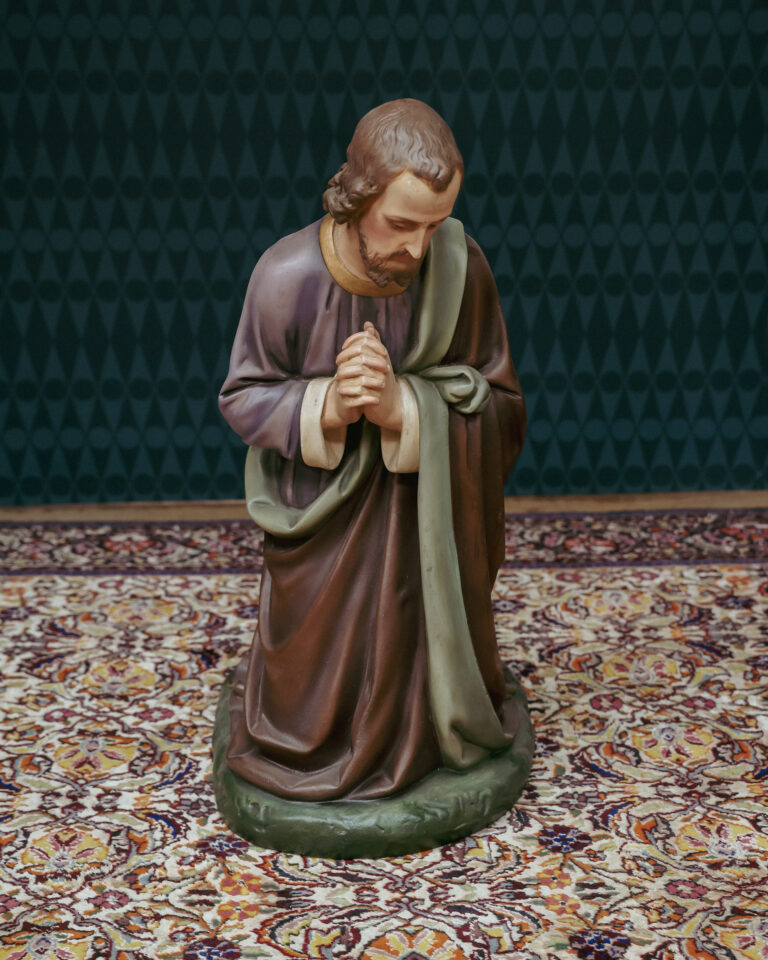 Victorian Ceramic Kneeling Joseph Statue