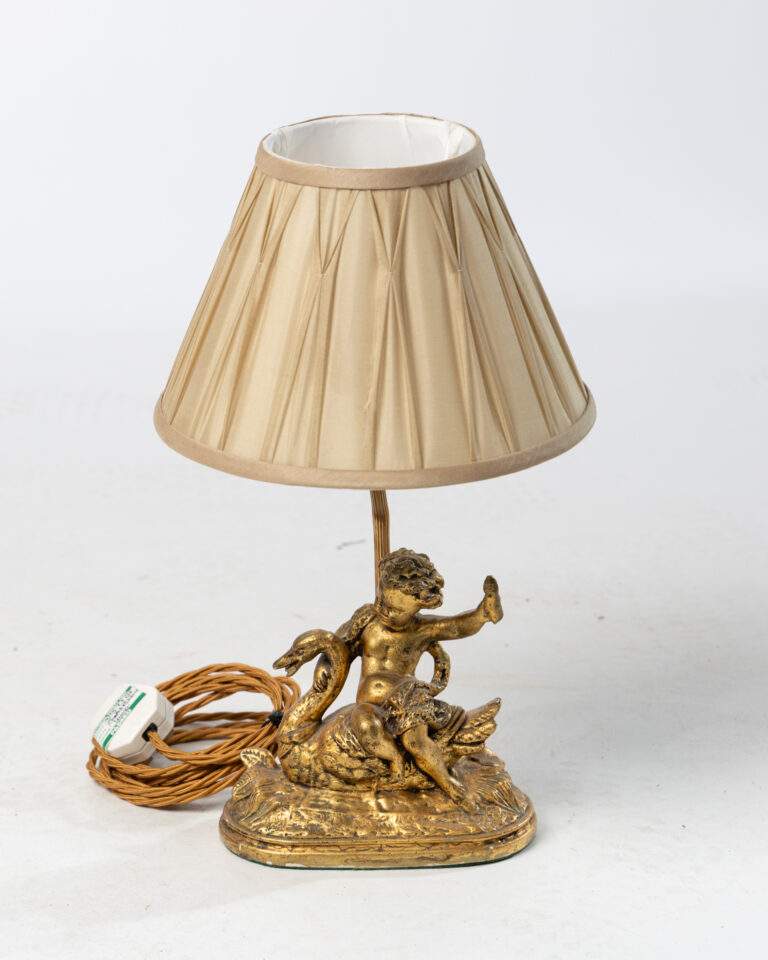 Brass-effect Cherub Lamp