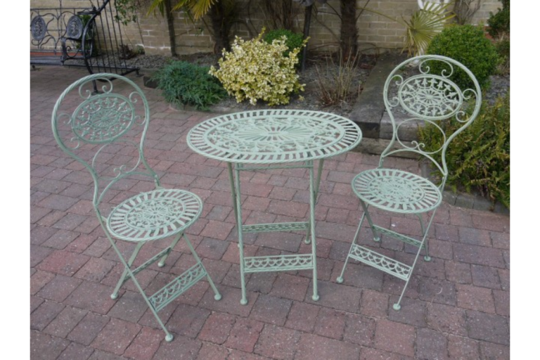 French Bistro Table and Chairs - Green [1558]