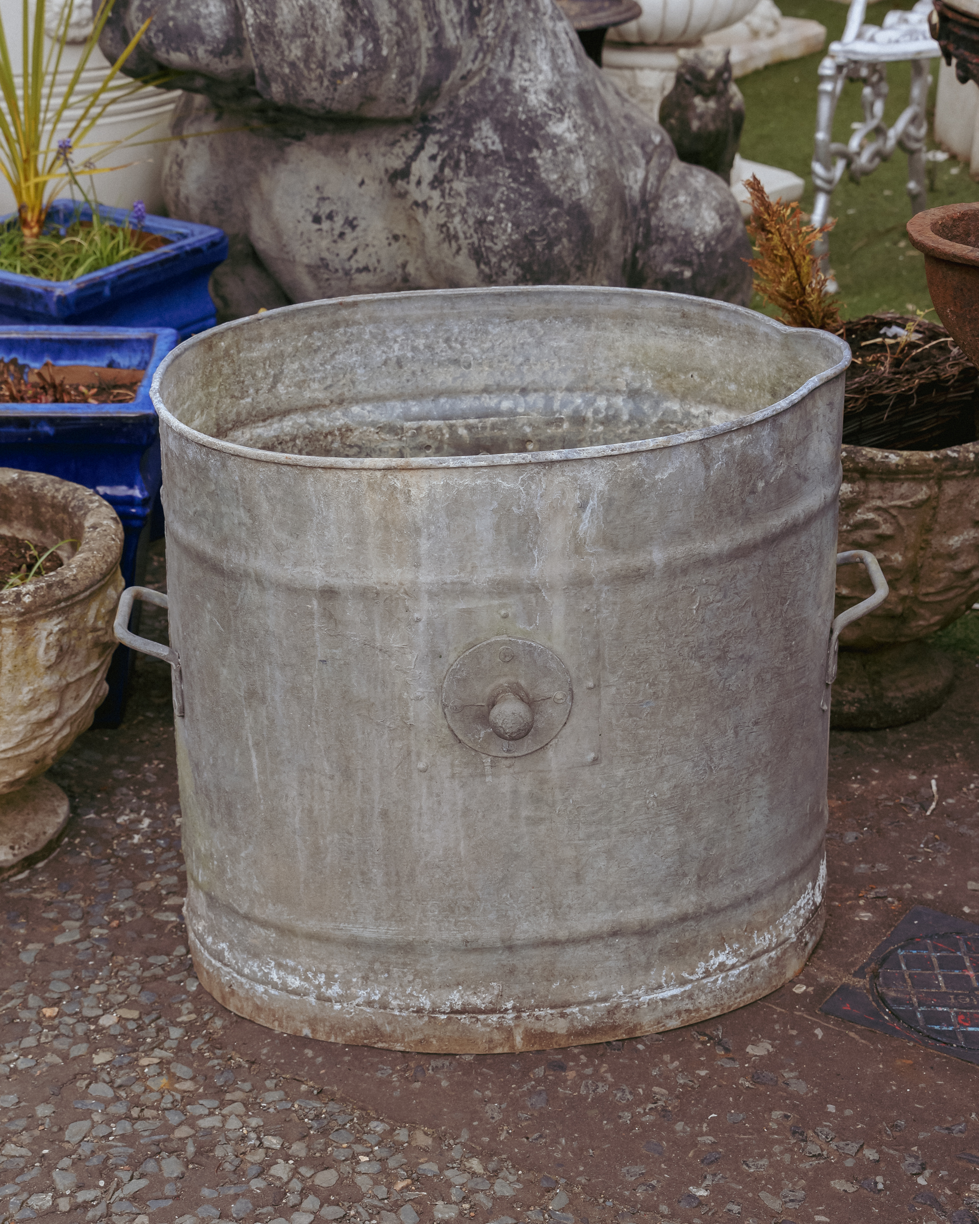 Early 20th C. Galvanised Wheelbarrow Tipper / Bucket