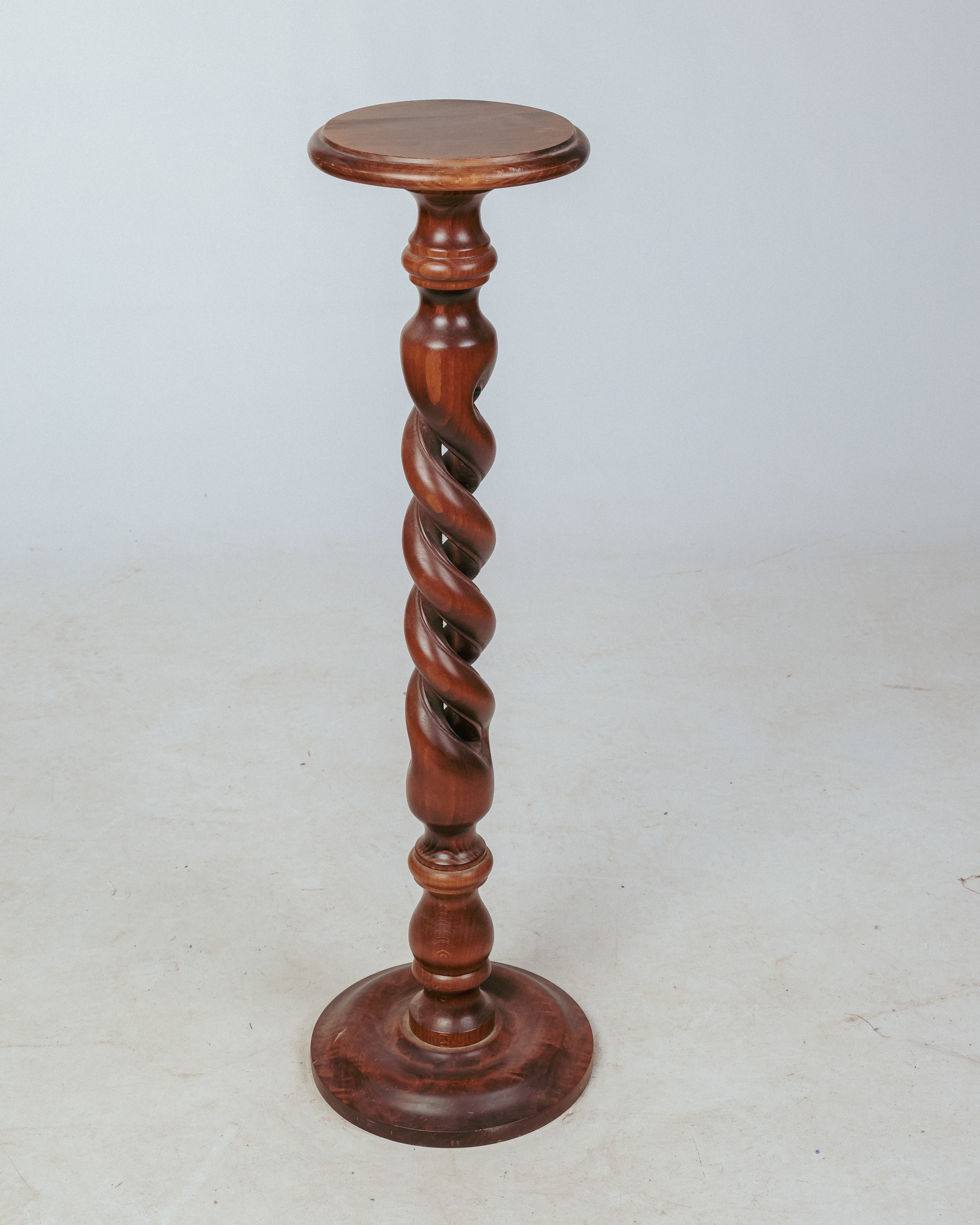 Barley Twist Mahogany Plant Stand