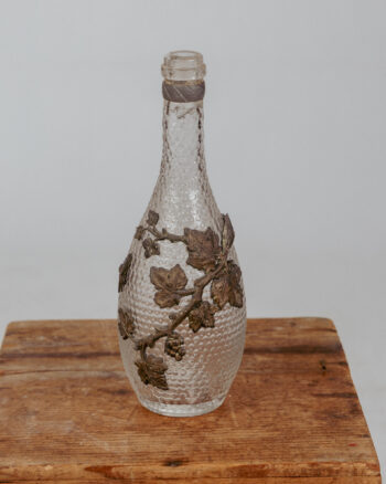 GB144 Vintage Glass Bottle with Metalwork