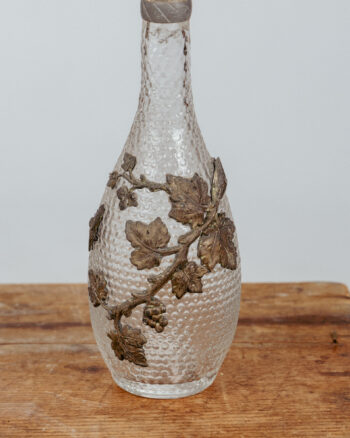 GB144 Vintage Glass Bottle with Metalwork