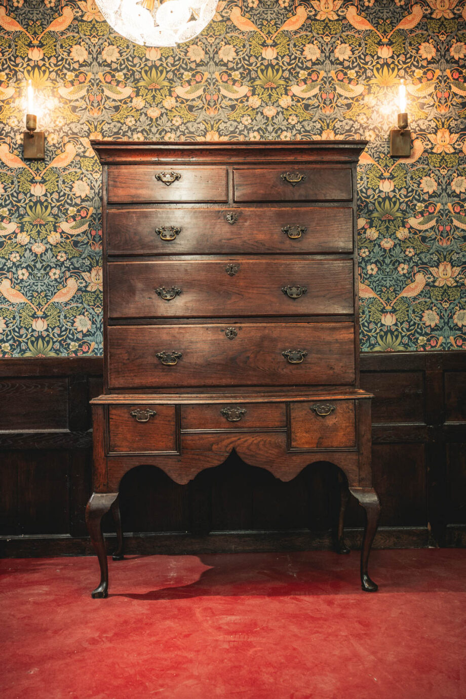 A Georgian chest made of dark wood