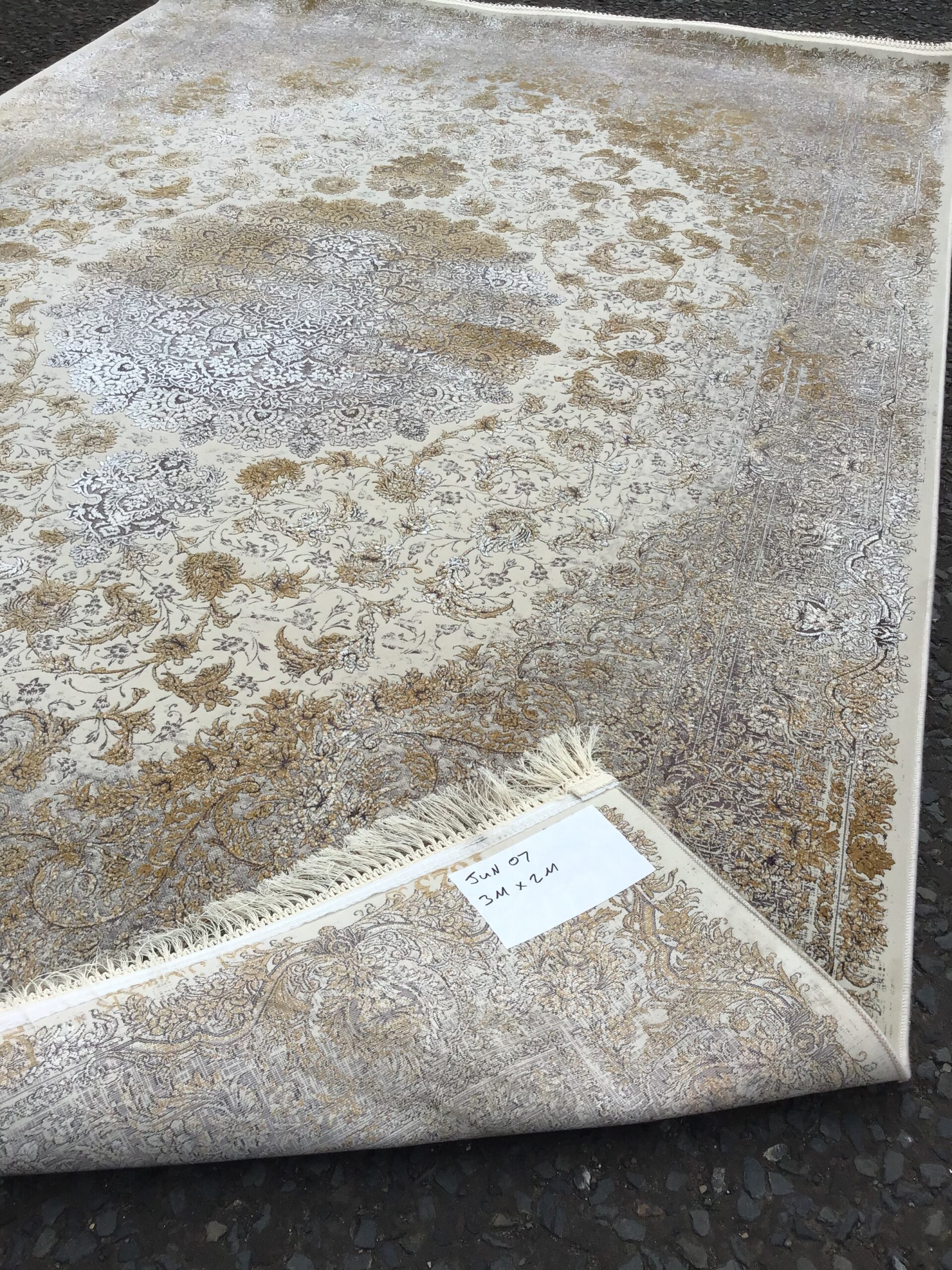 JUN07 Cream and Gold Persian Carpet