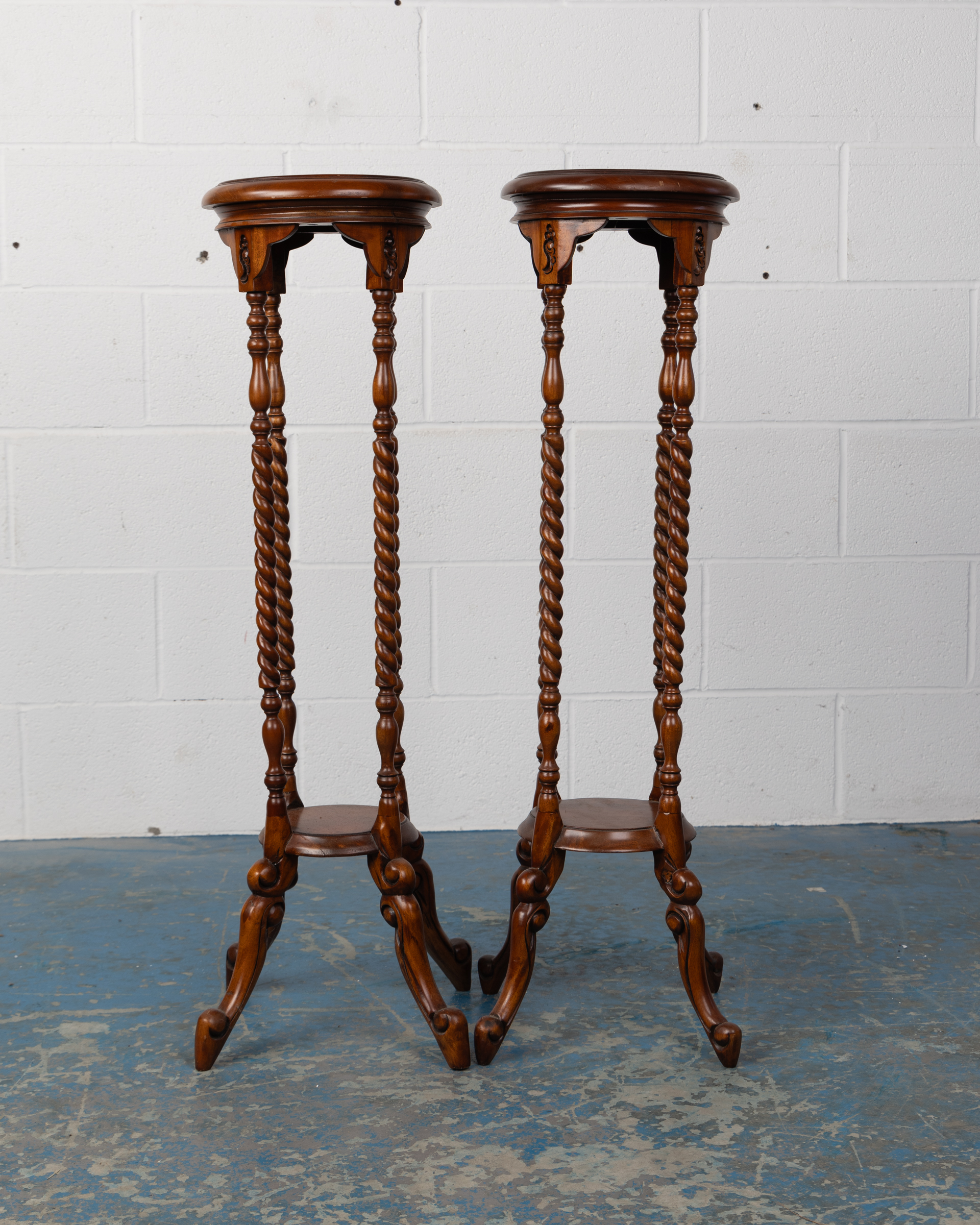 Pair of Barley Twist Plant Stands