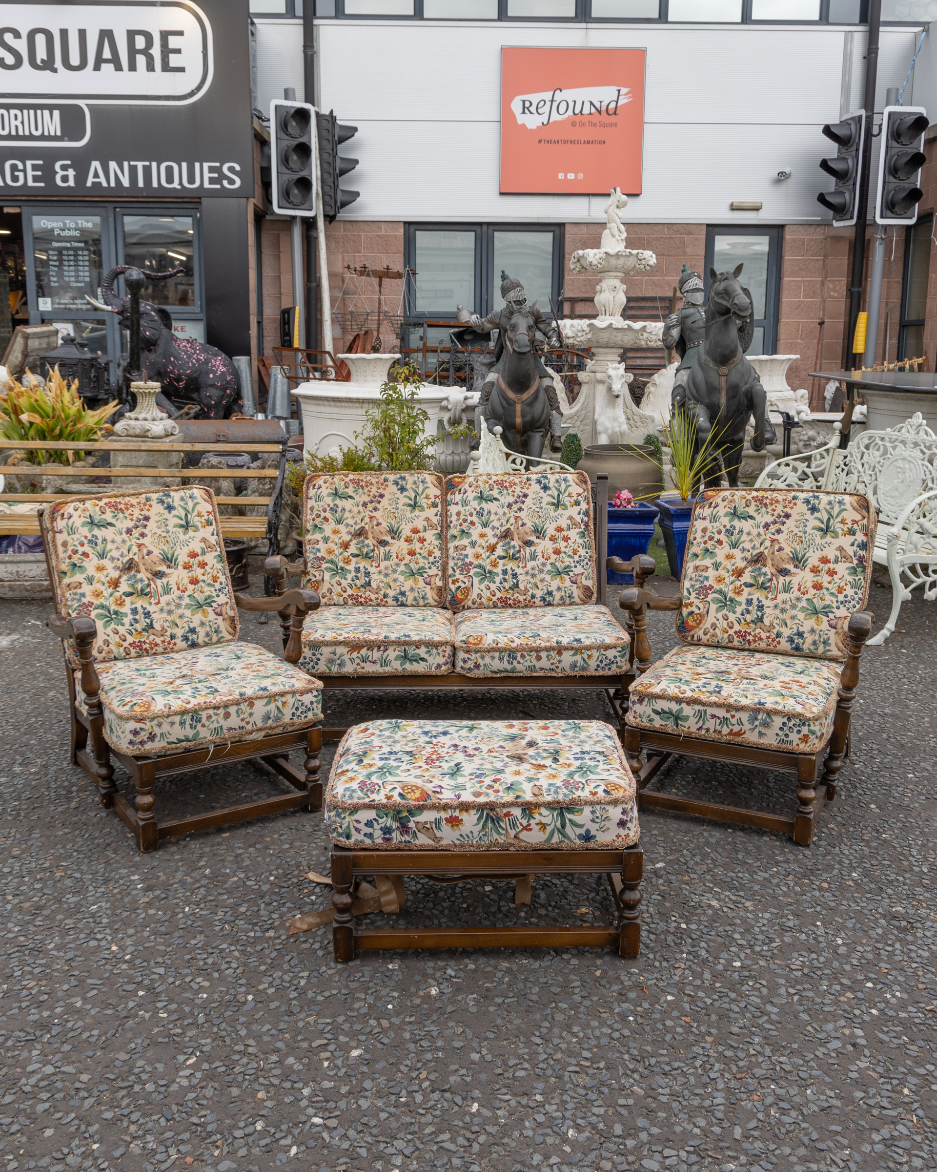 Ercol patterned 3 piece suite