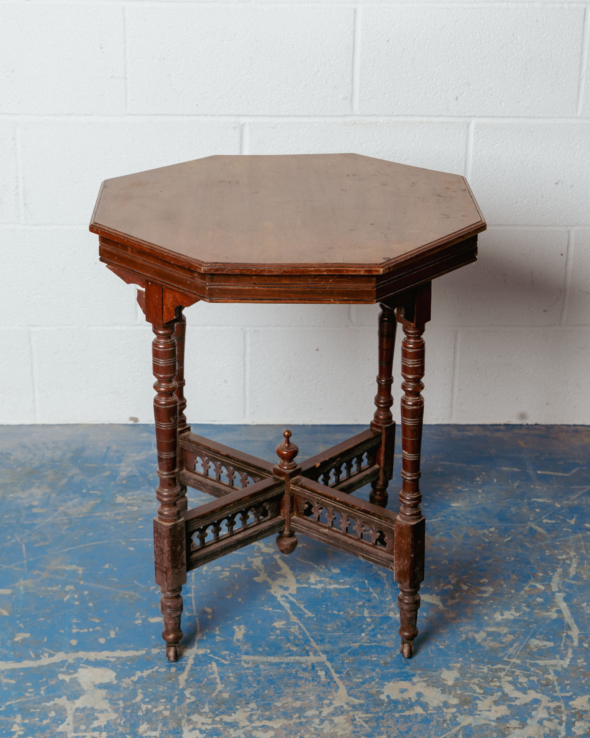 Octagonal Side Table on Castors