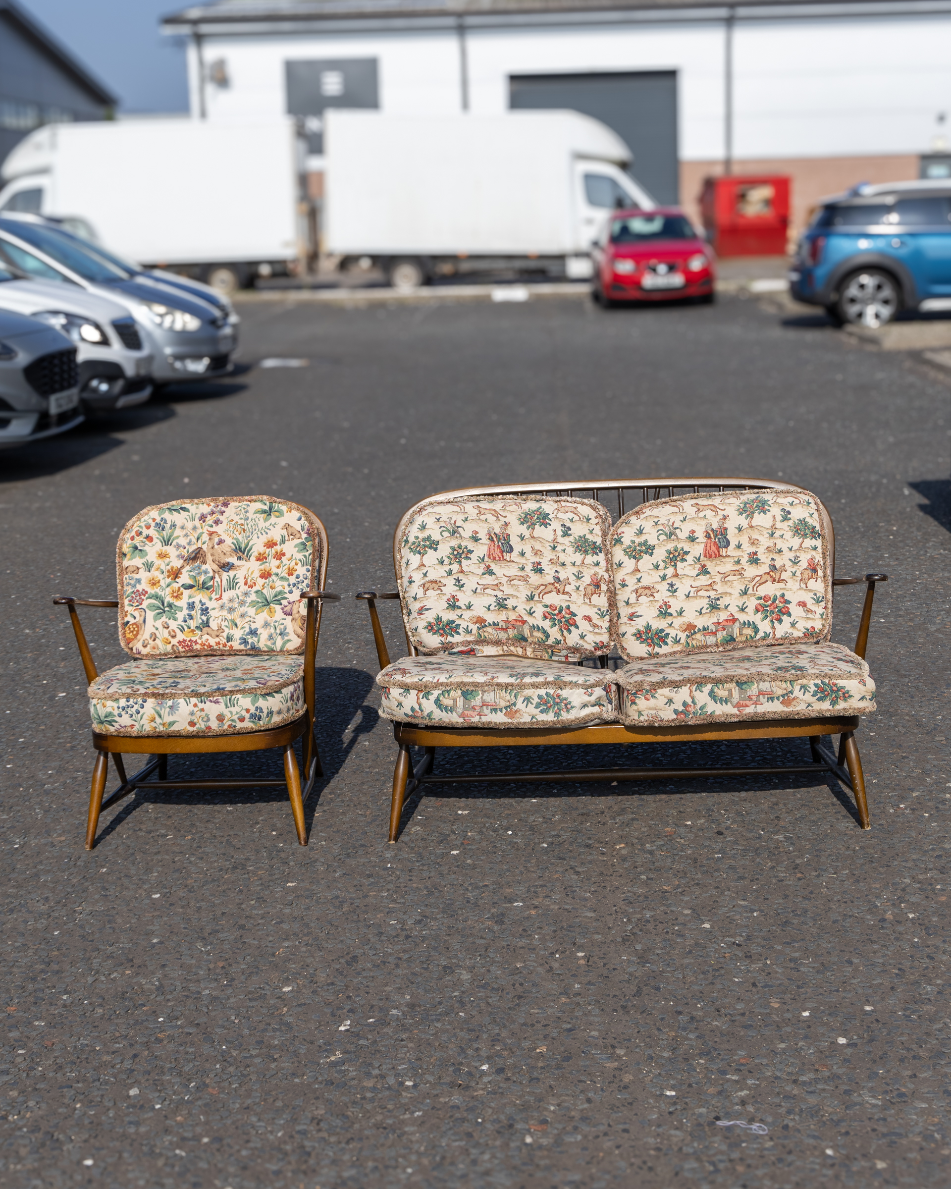 Ercol Two-Seater Settee and Armchair