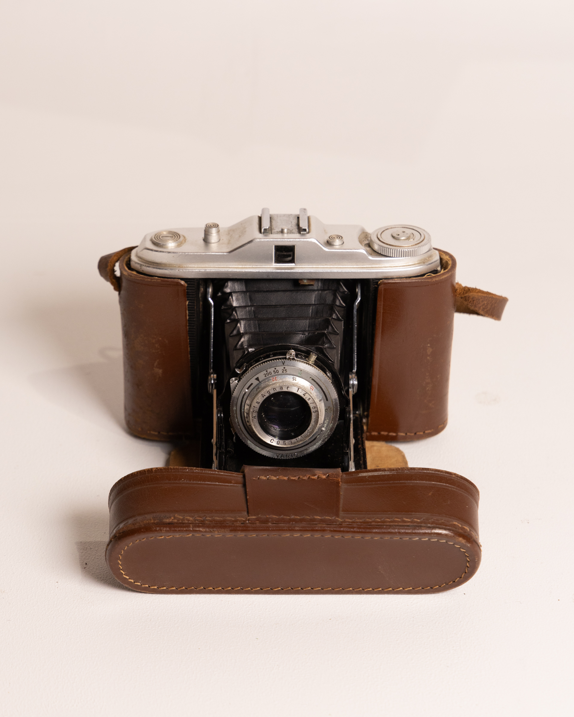 Vintage Agfa Isolette Folding Camera with Case