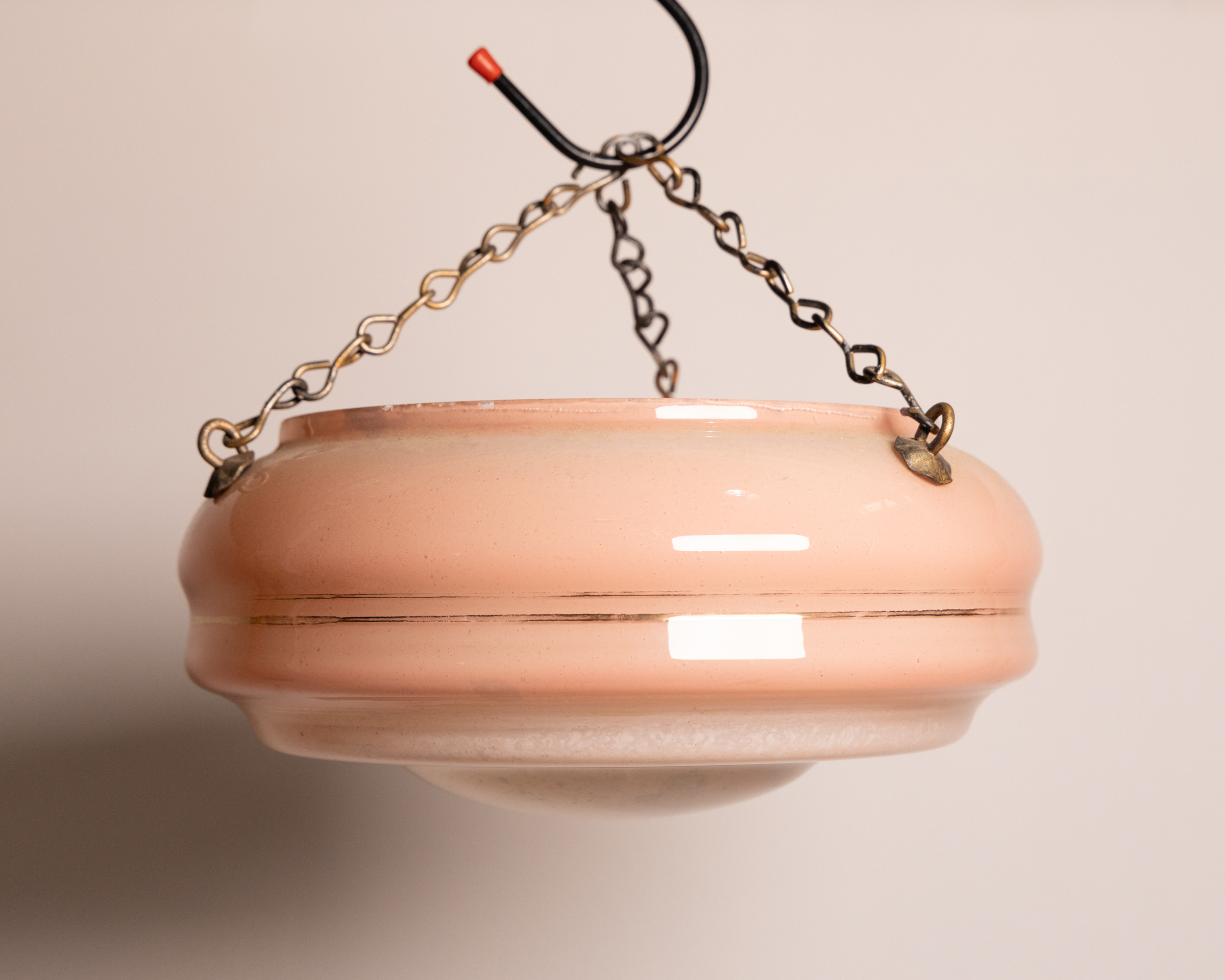 Art Deco Glass pink Flycatcher Plafonnier