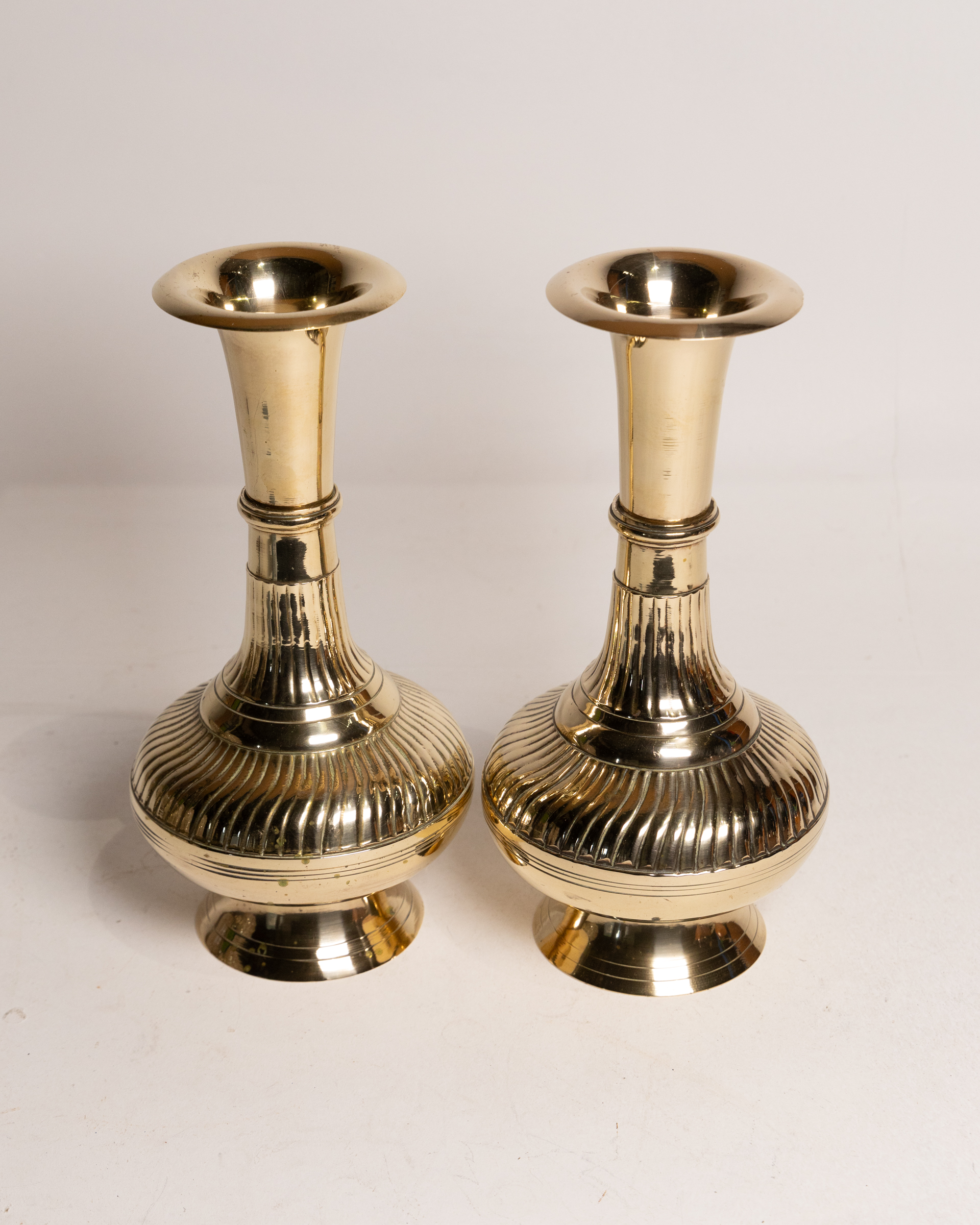 Pair of brass vases
