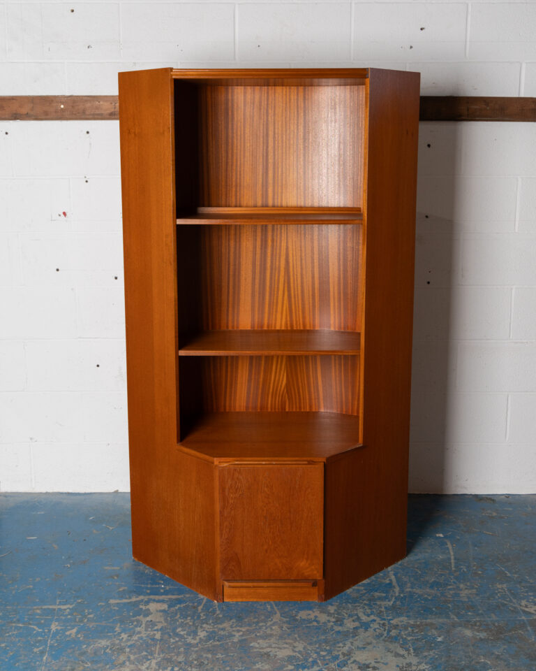 Mid Century Modernist Teak Corner Bookcase