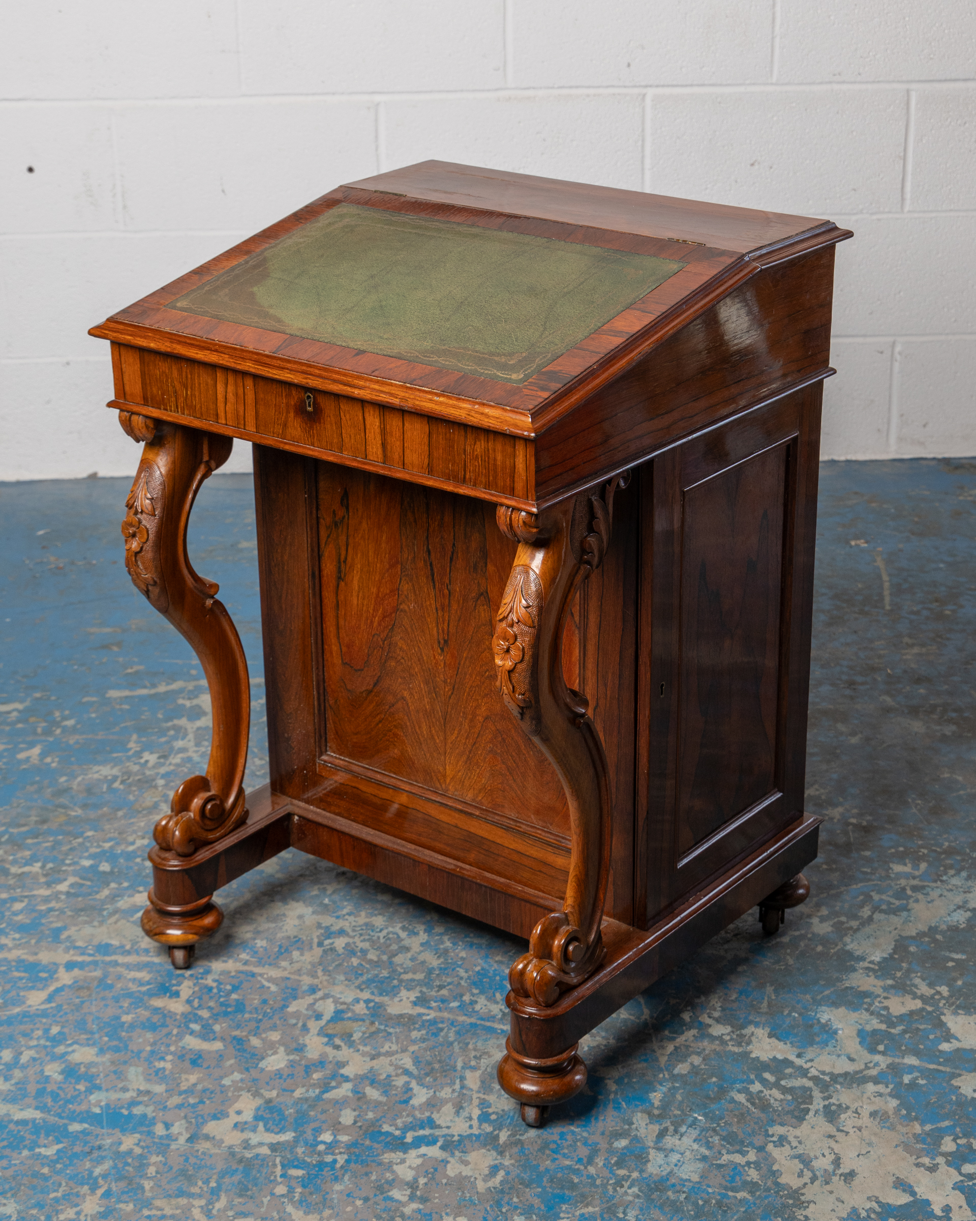 Victorian Burr Walnut Davenport Desk