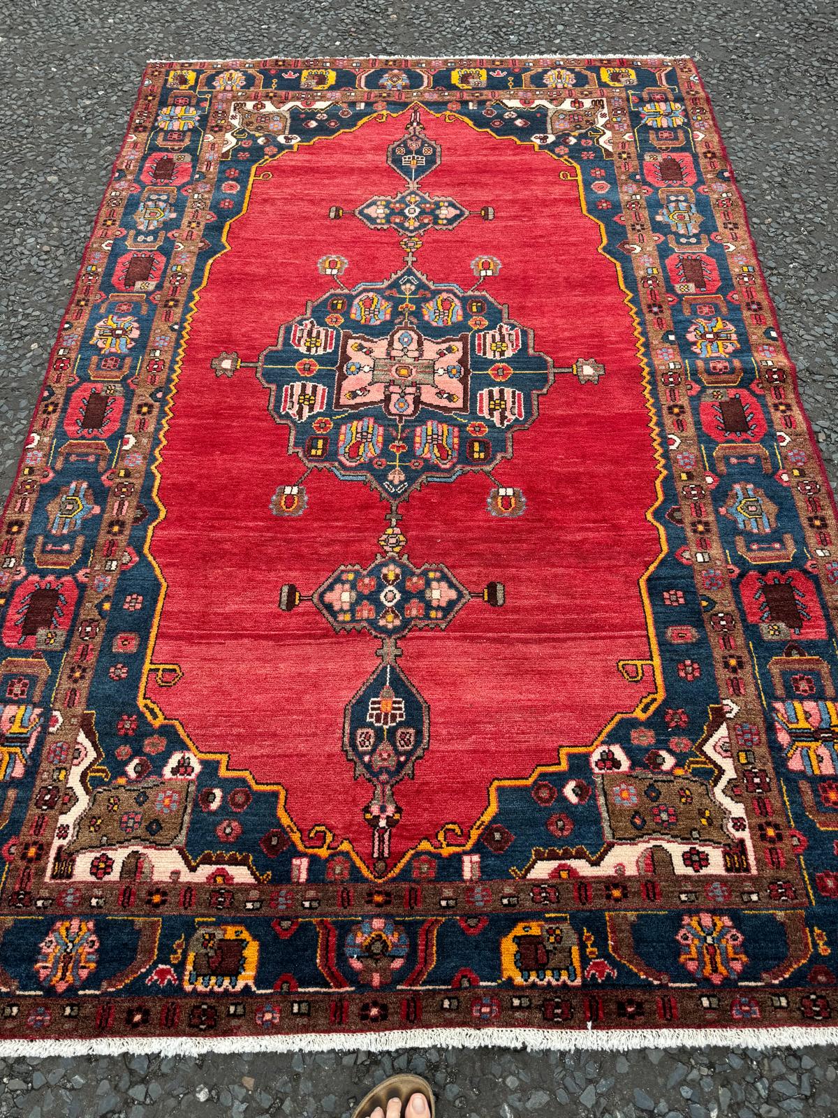 AUG2 Red Full Pile Iranian Village Rug