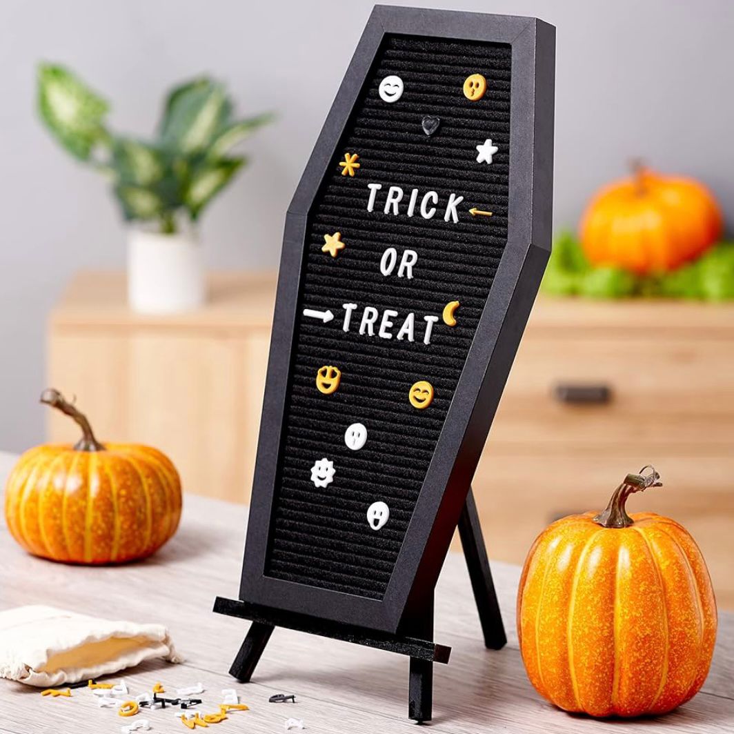 Halloween Coffin Peg Board with Stand