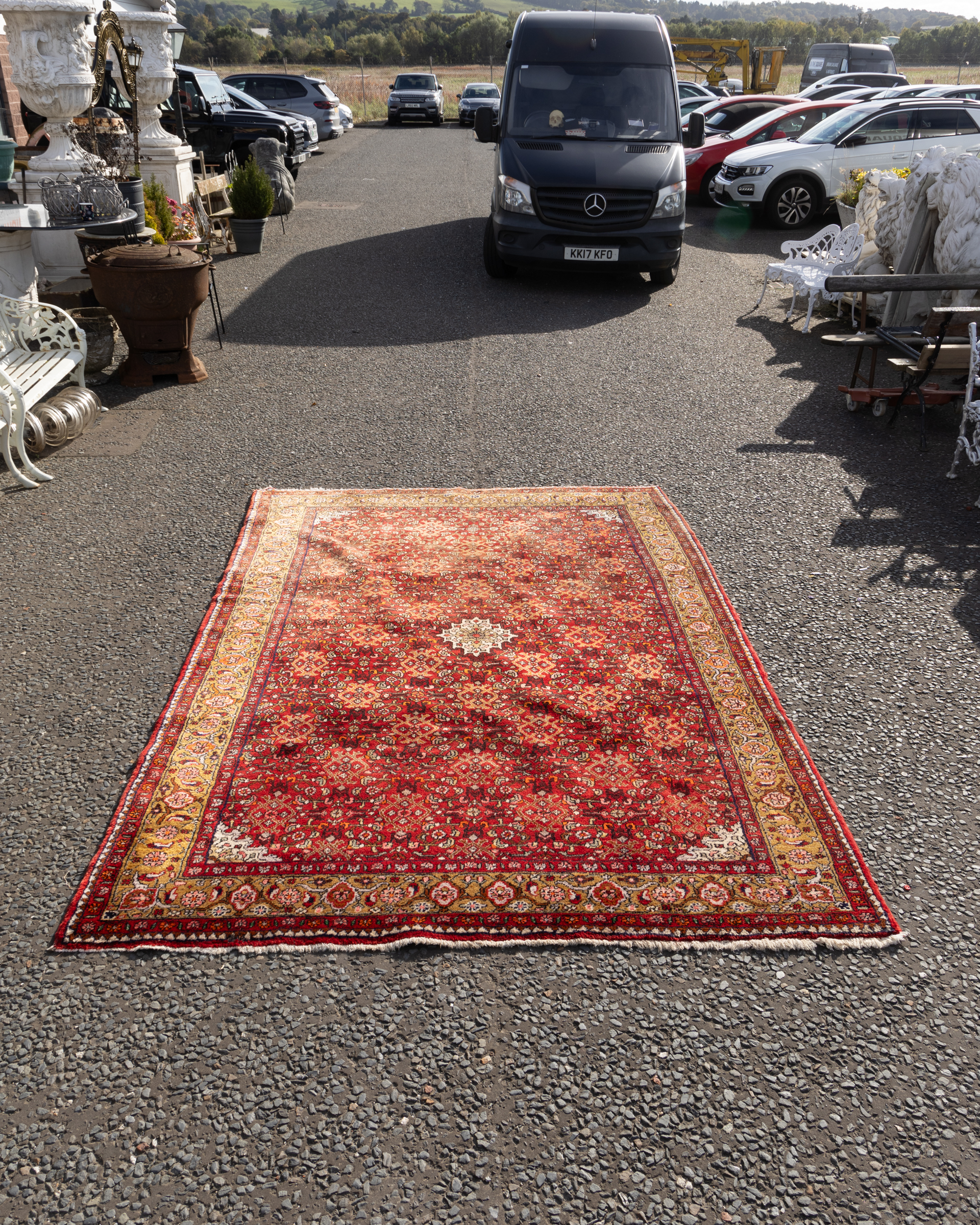 OCT20 Handcrafted Iranian Village Carpet with Rich Red Pattern