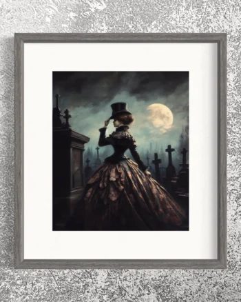 Moonlit Elegance in the Cemetery Wall Decor
