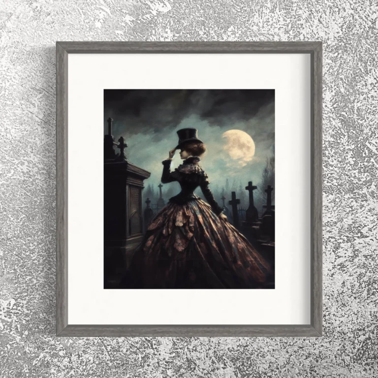 Moonlit Elegance in the Cemetery Wall Decor