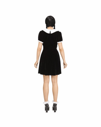Gothic Velour Dress Costume Wednesday Addams (S-XL)