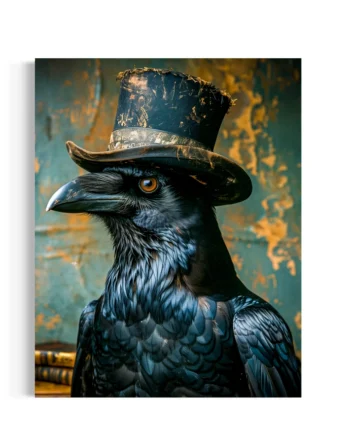Victorian Crow with Top Hat Art Print