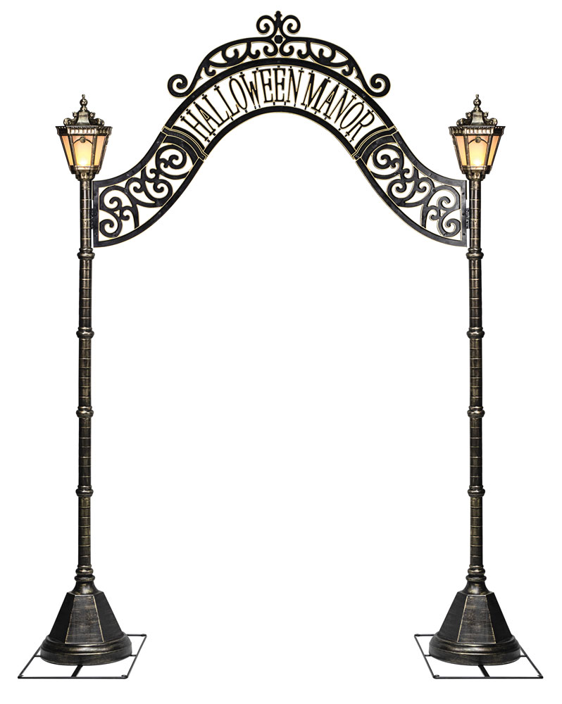 Decorative Halloween Manor Archway with Lanterns (2.5m)