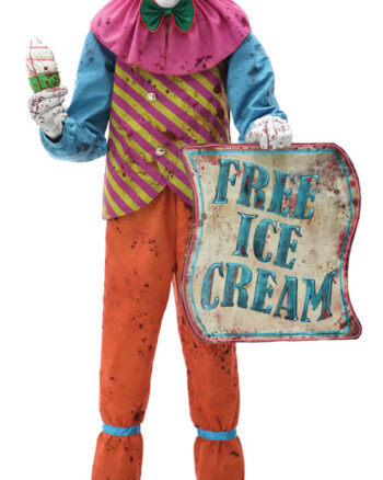 Neon Ice Cream Clown Animated Figure with LED Eyes (1.8m)