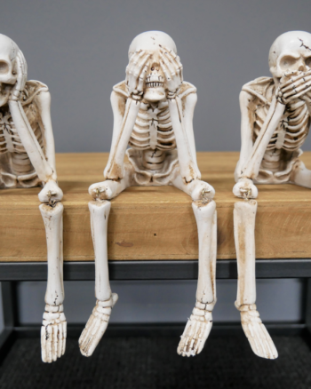 Set of 3 ‘See No Evil’ Skeleton Figurines