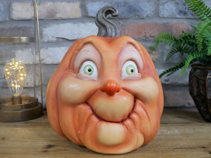 Whimsical Pumpkin Head Sculpture