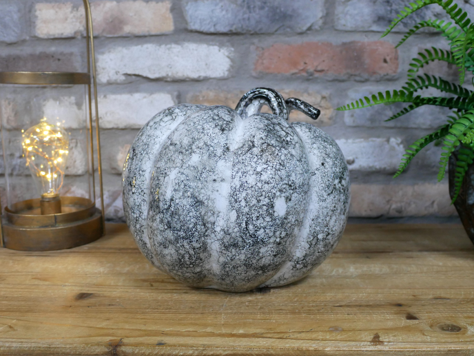 Decorative Stone-Effect Pumpkin Sculpture