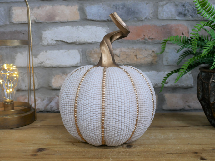 Pearl and Gold Decorative Pumpkin