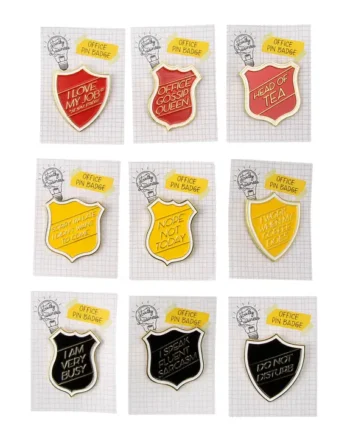 Humorous Office Pin Badges Set