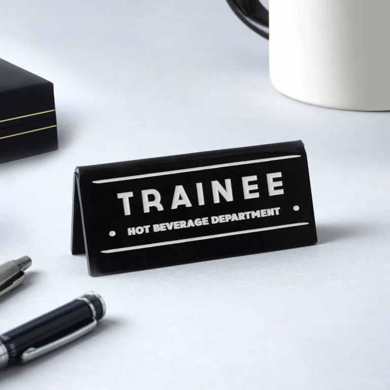 "Hot Beverage Department" Desk Sign