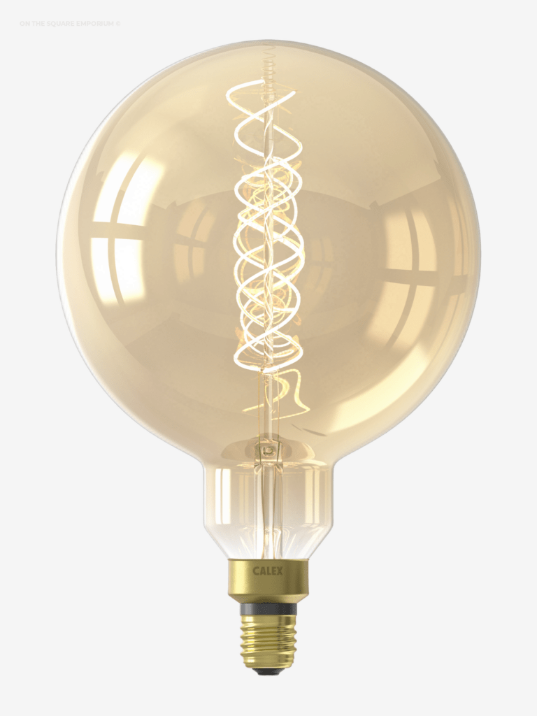 Calex Mega Globe Spiral Filament LED Bulb E27 - Gold