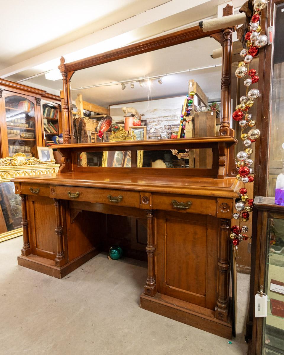 Antique Mahogany Victorian Sideboard with Mirror