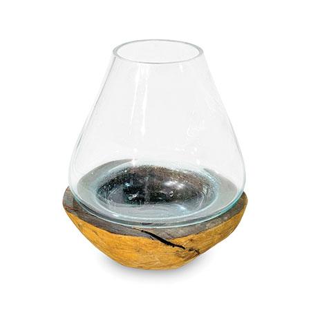 Naturale Root Erosion Bowl with Molten Glass (Small)