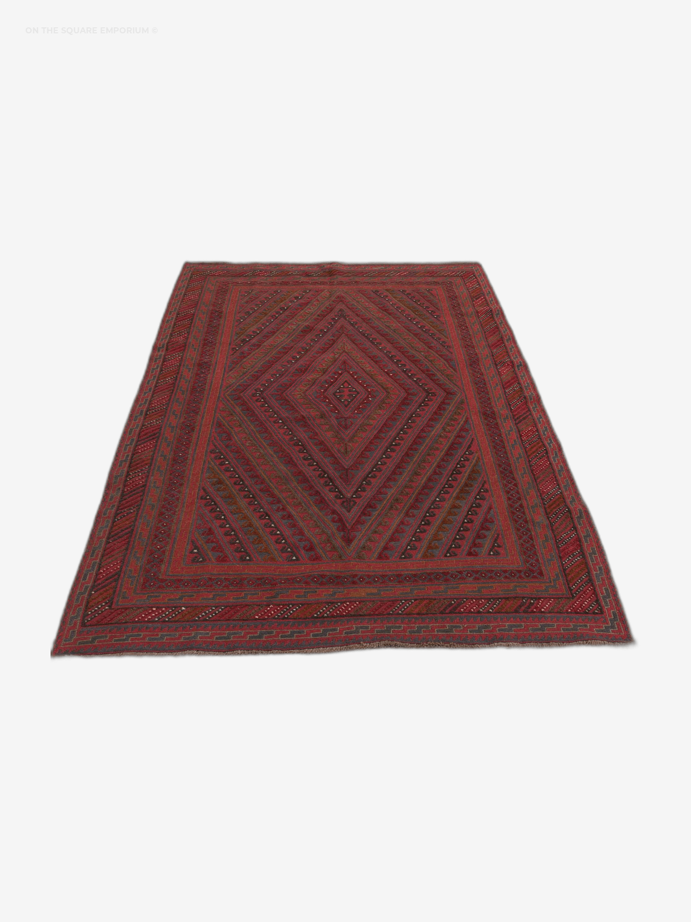 NOV47 Handcrafted Afghan Mashwani Wool Rug