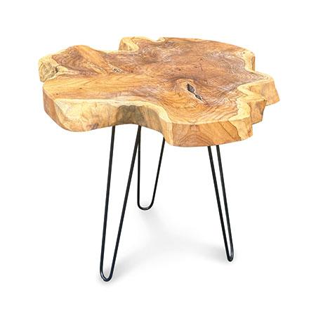 Naturale Bali Teak Side Table w/ Hairpin Legs