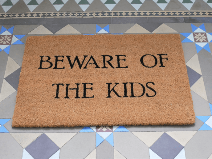 Beware of the Kids Doormat