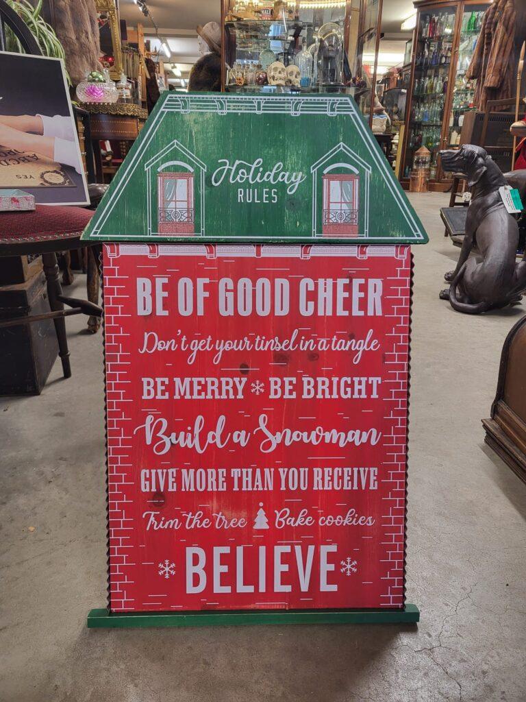 Christmas 'Holiday Rules' Sign