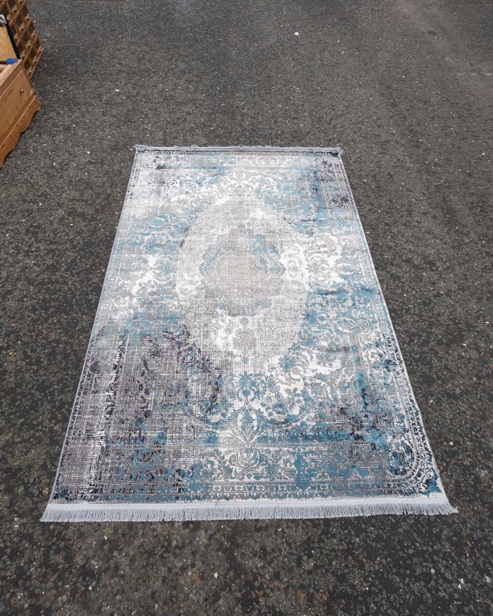 Vintage Blue and Grey Full Pile Rug ST33