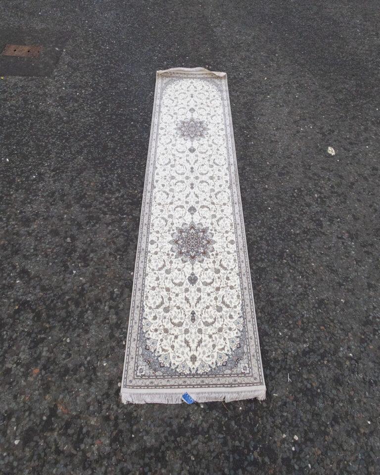 ST34 Ivory Floral Pattern Iranian Runner Rug