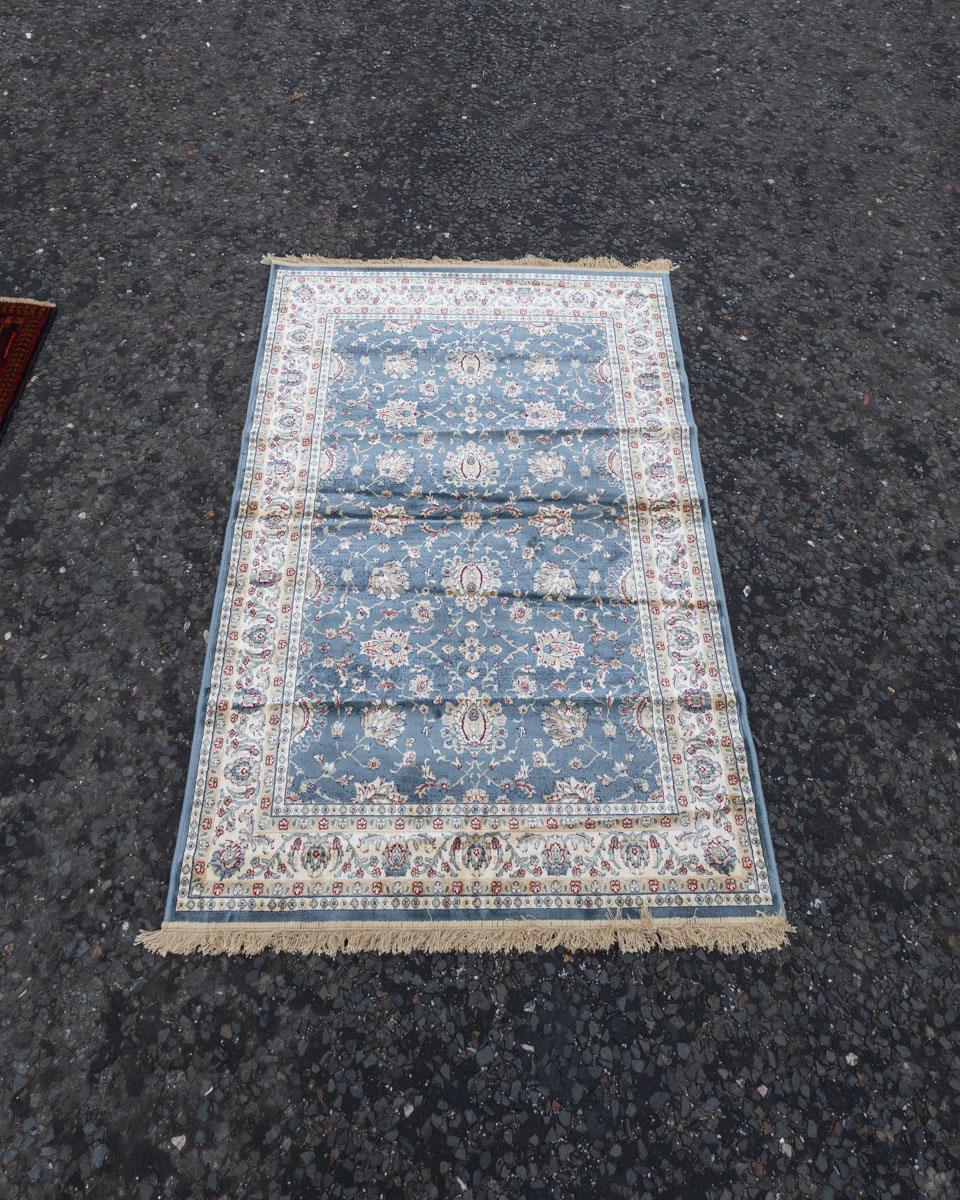 Duck Egg Blue Cashmere Floral Rug – ST13